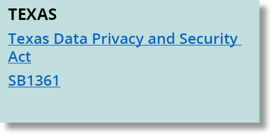 Texas Texas Data Privacy and Security Act SB1361
