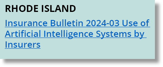 rhode island Insurance Bulletin 2024 03 Use of Artificial Intelligence Systems by Insurers