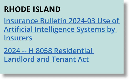 rhode island Insurance Bulletin 2024 03 Use of Artificial Intelligence Systems by Insurers 2024 H 8058 Residential La...