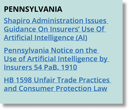 Pennsylvania Shapiro Administration Issues Guidance On Insurers’ Use Of Artificial Intelligence (AI) Pennsylvania Not...